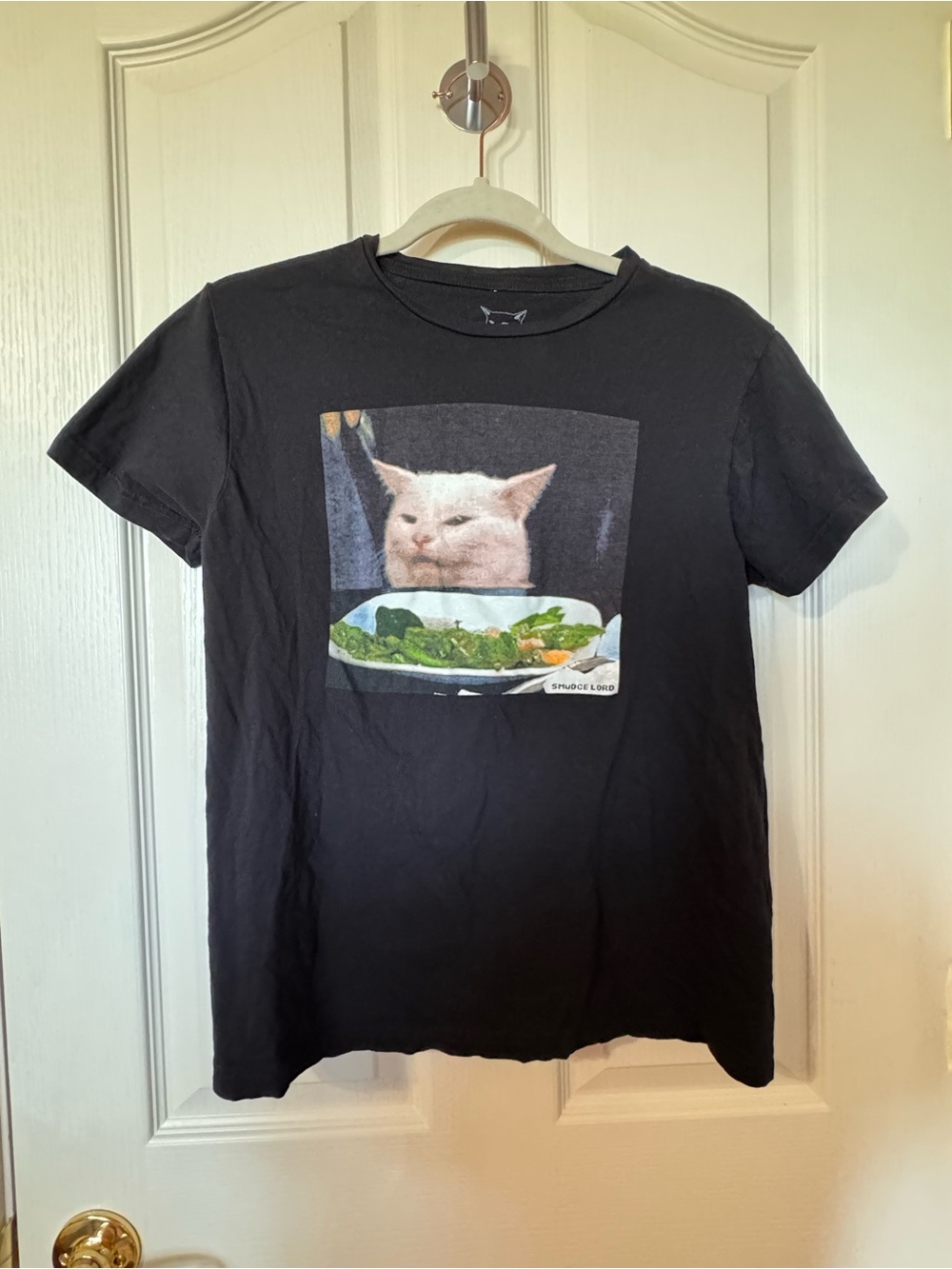 Black Cat Meme Graphic Tee - Black